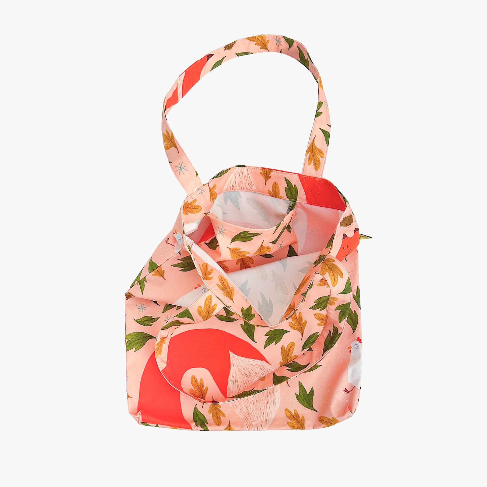 Fox & Chicken Tote Bag + pocket inside - Image 2