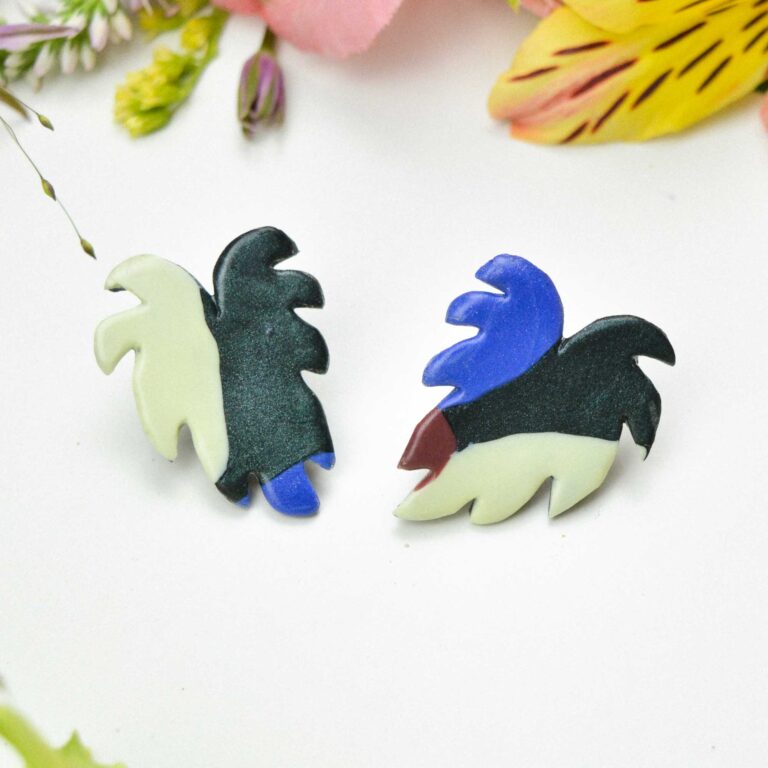 Monstera earrings