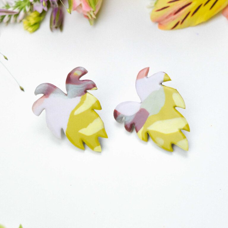 Monstera earrings